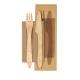 190Mm Disposable Biodegradable Wooden Knife Fork Napkin Cutlery Set Kraft Paper Wrapped For Hotel