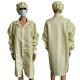 Lab Factory Used 2.5mm Grid Polyester ESD Antistatic Gown For Cleanroom Yellow