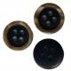 Two Layers Chalk Buttons Black Color 16L For Shirt Garment Accessory