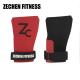 Red Fingerless Crossfit Grips Palm Protection Microfiber Leather Gymnastic Hand Guards