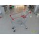 Red Plastic Parts Supermarket Shopping Carts With Q195 Low Carbon Steel