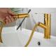 Single Hole Golden 360 Degree Pull Out Sink Faucet With Sprayer