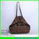 LUDA buckle handbags dark brown hand crochetting raffia straw bag