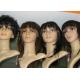 Customized Short Curly Synthetic Human Hair Full Lace Wigs Brown Tangle Free