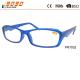 Hot sale style reading glasses with plastic blue frame ,suitable for women and men