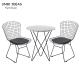 Wire Metal Frame Dining Chairs And Table With Leather Cushion Black UK-LM006