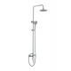 Chrome Surface Finishing Modern Brass Round Pipe Rain Shower Head Bathroom Shower Set