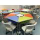 Colourful Six Joint Student Desk And Chair Set PVC Edge For Training Room