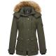 100% Oxford Synthetic Material Womens Long Puffer Coat Parka With Detachable Hood