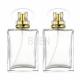 Square Transparent Glass Material Perfume Bottle 50ml Clip 15mm