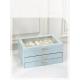 Metal Leatherette Light Blue Jewelry Cases Durable Jewelry Box With Window