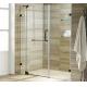 Modern Rectangle Shape Antirust Metal Framed Bathroom Bypass Tempered Glass Sliding Shower Door With Aluminum Handle