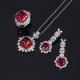 Weddig Engagement Jewelry Set Created Ruby Pendant Necklace Ring Earrings