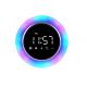 Round Touch Light Alarm Clock With Bluetooth Speaker And Makeup Mirror 5V 1A