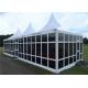 White PVC 5x5m Party Pavilion Tent With French Glass Wall Windows