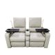 Beige Real Leather Electric Powered Recliner Cinema Chair