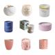 Custom Modern Ceramic Candle Jar Letterpress Printing With Lid