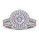 925 Sterling Silver Bridal Ring Sets Round Cut CZ Engagement Wedding Rings For Her