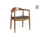 Over - Size Armrest Wood Restaurant Chairs With Leather Cushion / Wood Frame