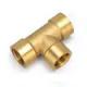 Brass Plumbing Pipe Fittings Female Hexagon Forged 3 Way Equal And Reduced Tee