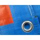 180gsm blue/orange PE tarpaulin sheet with eyelets and pp rope reinforced