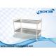 Two Shelves Stainless Steel Instument  Trolley With Four Blue Silent Castors