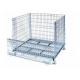 Zinc stacking collapsible wire mesh pallet container with wheels
