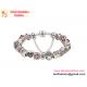 Pink Crystal Mom Love Heart Charm Silver Bracelet silver jewelry crystal