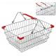 Chrome Plated Metal Shopping Baskets With Handles / Wire Grocery Basket