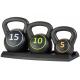Unisex Workout Fitness Kettlebells 30LB PP Sand Filled Cement Body Solid Kettlebell Set
