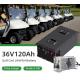 4.6 KWh 36V 120Ah Golf Cart Club Car Four Wheels Electric Lithium Iron Phosphate Lithium Battery With Display Charger