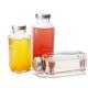French Square Airtight Juice Bottles Glass Bottles For Juice Packaging 8oz 2oz 16oz
