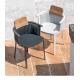 Waterproof UV Resistant Modern Outdoor Dining Set Plastic Wood Table And Handmade Wicker Chairs