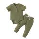 Baby Clothes set organic cotton infant toddler rompers / pants 2pcs baby clothing sets