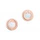 2.37g Rose Gold Mother Of Pearl Earrings , Mother Of Pearl Stud 9.65mm Size