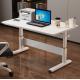 Manual Height Adjustable Desk Base White Wooden Home Office Laptop Standing Desk for Commercial