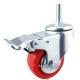 Universal Red Polyurethane Casters For Material Handling Trolley