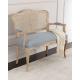 Event linen upholstery rattan back dining chair,handcrafted wood frame with carved chair furniture