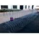 Long Triple Coil Concertina Wire Fencing , Pyramid Razor Blade Wire Fence