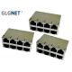 Multiple Port POE RJ45 Connector 2x4 Stacked 1G 0.2mm Brass Shield Material