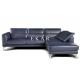 Italian Replica 2018 New Style Home Furniture Living Room Fancy Blue Genuine Leather Sofa Sets