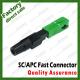 high quality Green Abs Plastic SC/APC fast connector for fiber optic drop cable connect hybrid sc fc st lc all types