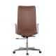 Polished Finish Classic Executive Chair Brown Leather Aluminium Armrest SGS