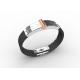 Top Quality Europe Fashion Stainless Steel Genuine Leather Silicone Bangle Bracelet ADB11