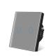 UBARO EU Standard 100V - 240Vac 10A Touch Light Switch Single Live Wire Grey Glass Panel 2gang  Electrical Switch