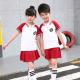 Polyester Kids School Uniforms Sets Turn - Down Collar Color Combination