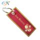 Red Color Personalized Fabric Keychains , Polyester Keychain With Logo Customized