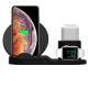 New 7.5W Fast Wireless Charger, Rubber Finish 3 in 1 Charging  Stand Compatible Apple Watch AirPods with LED indicator