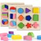 Sorting Wooden Montessori Baby Toys Geometric Wooden Blocks 15cm Preschool