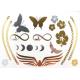 Butterfly temporary tattoo, Gold and silver foil metallic tattoo